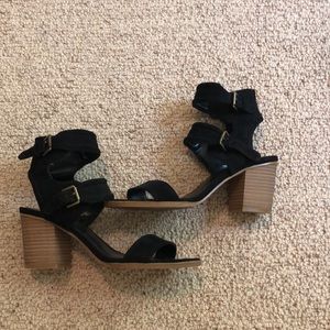 Black Strappy Heeled Sandals